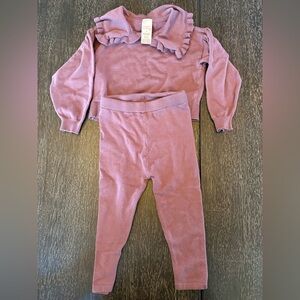 Modern Moments Mauve Ruffle Sweater and Leggings Set